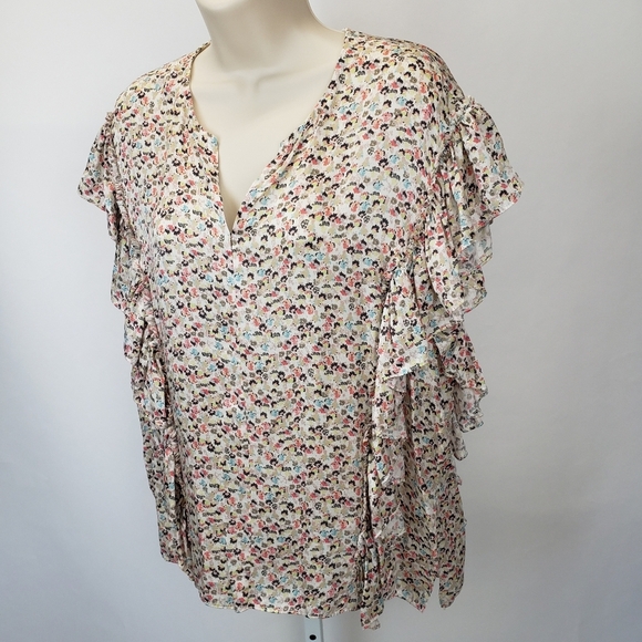 JASON WU 100% Silk floral Blouse Size 6 - Picture 2 of 8